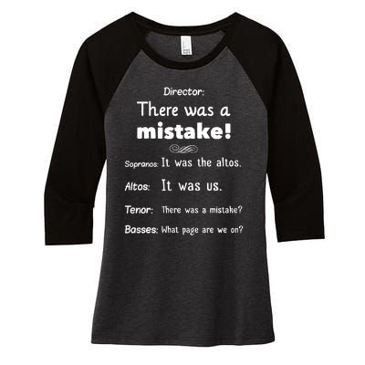 Funny Choir Director Soprano Alto Tenor Bass Women's Tri-Blend 3/4-Sleeve Raglan Shirt