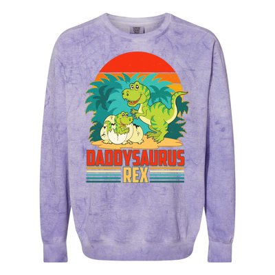 Funny Cute Daddysaurus Rex Colorblast Crewneck Sweatshirt