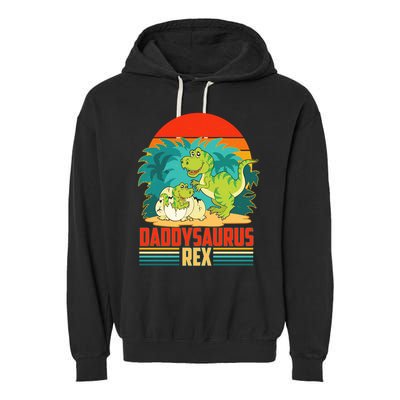 Funny Cute Daddysaurus Rex Garment-Dyed Fleece Hoodie