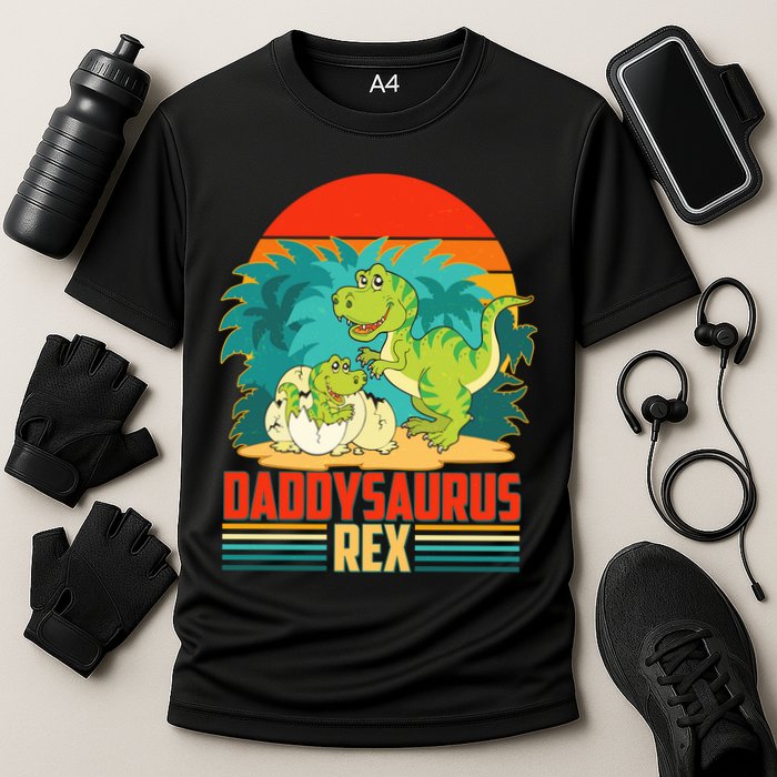 Funny Cute Daddysaurus Rex Cooling Performance Crew T-Shirt