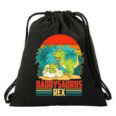 Funny Cute Daddysaurus Rex Drawstring Bag