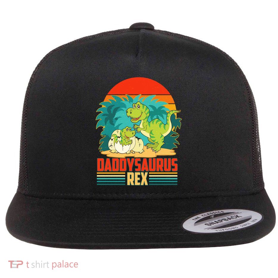 Funny Cute Daddysaurus Rex Flatbill Hat
