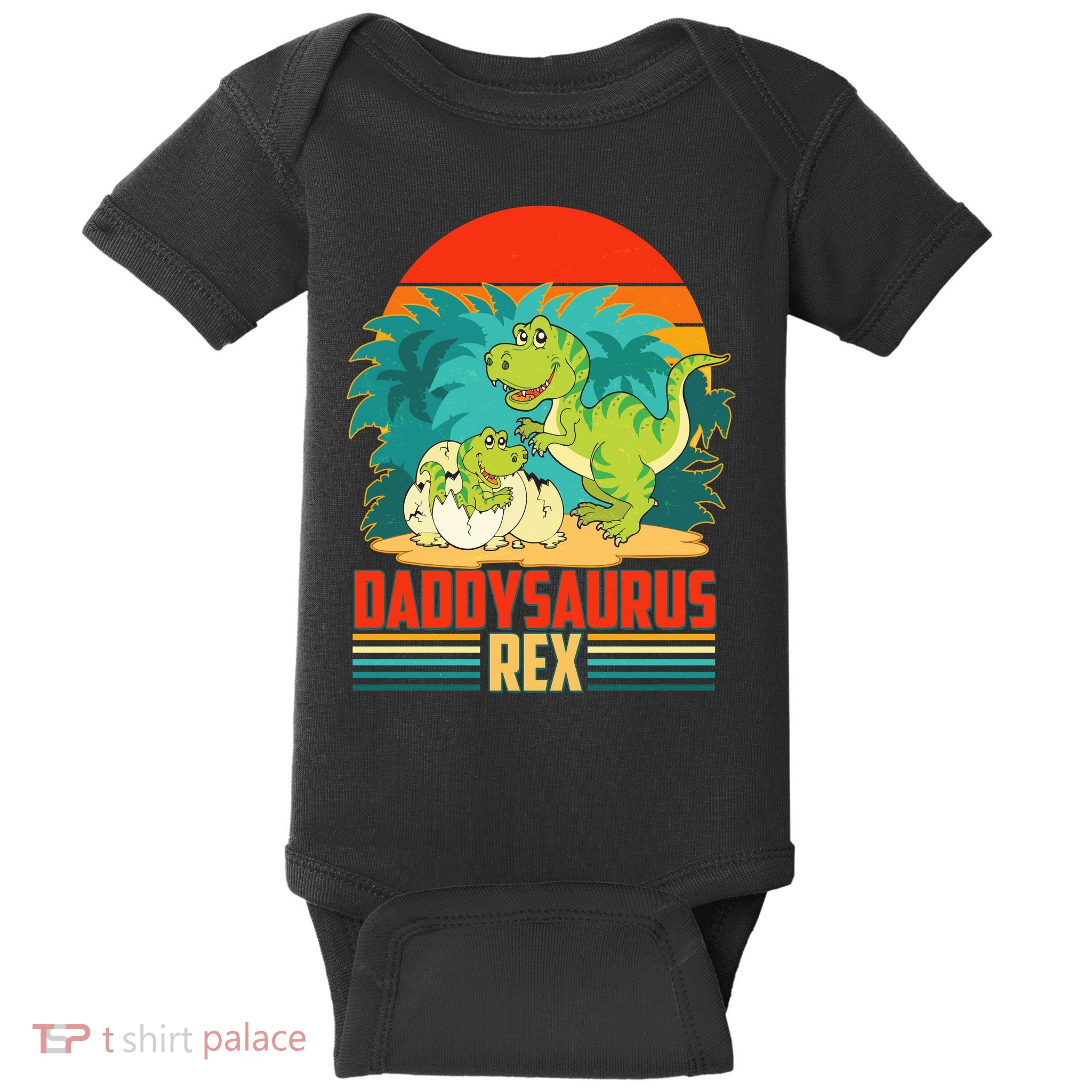 Funny Cute Daddysaurus Rex Baby Bodysuit