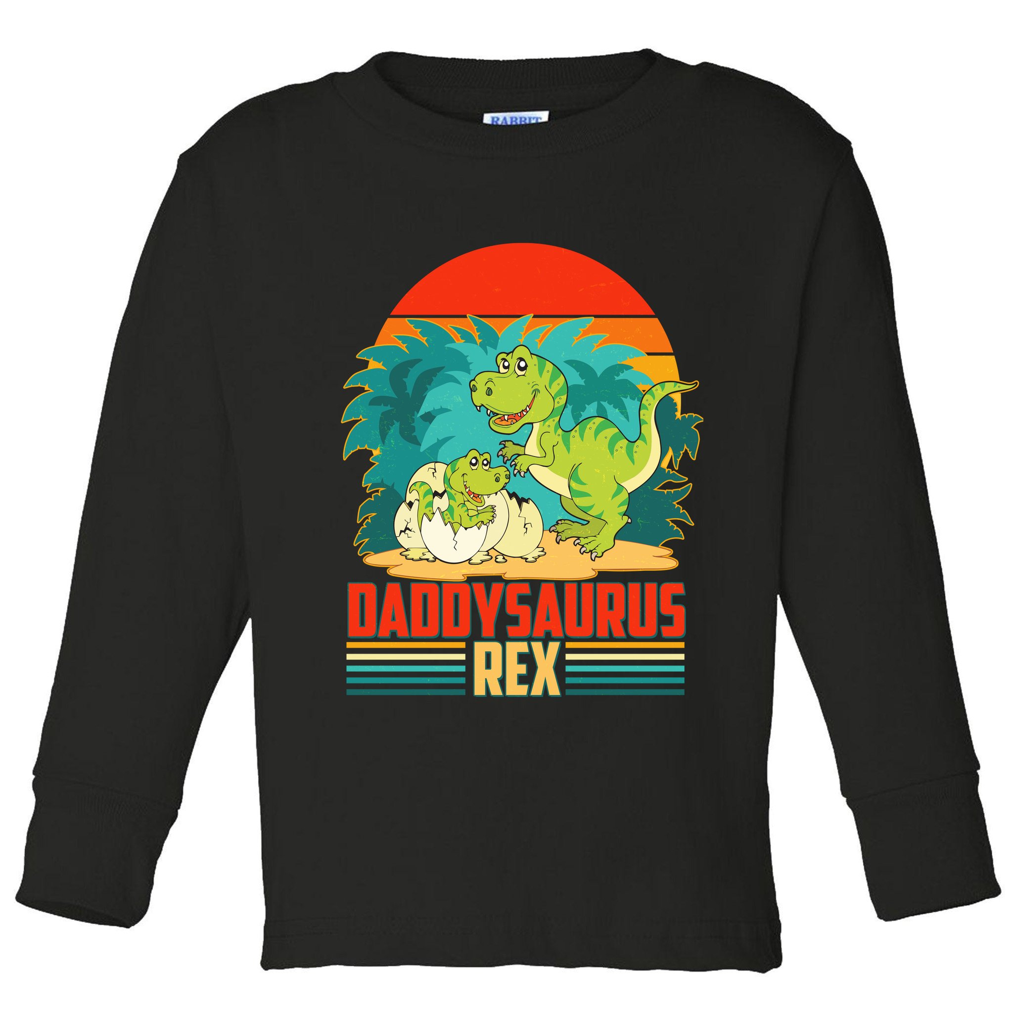 Funny Cute Daddysaurus Rex Toddler Long Sleeve Shirt