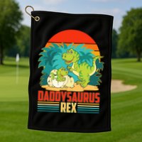 Funny Cute Daddysaurus Rex Golf Towel