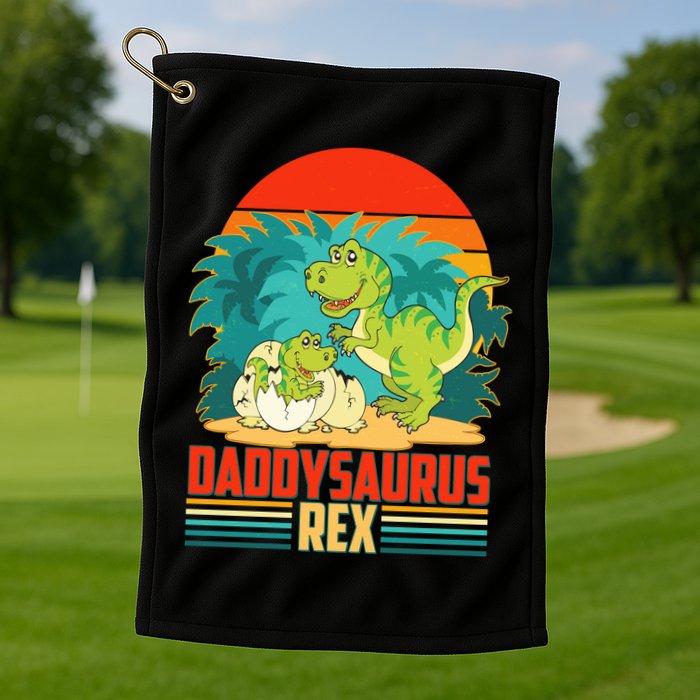 Funny Cute Daddysaurus Rex Golf Towel