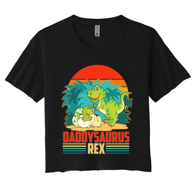 Funny Cute Daddysaurus Rex Crop Top