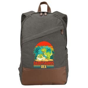 Funny Cute Daddysaurus Rex Cotton Canvas Backpack