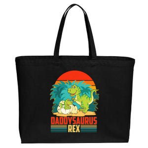 Funny Cute Daddysaurus Rex Cotton Canvas Jumbo Tote