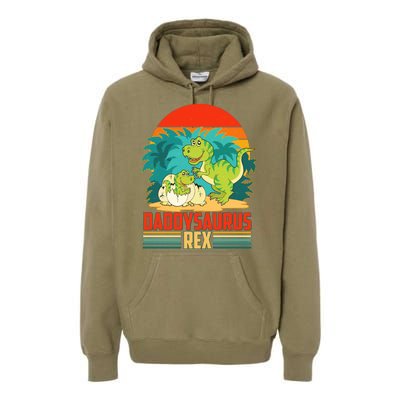 Funny Cute Daddysaurus Rex Premium Hoodie