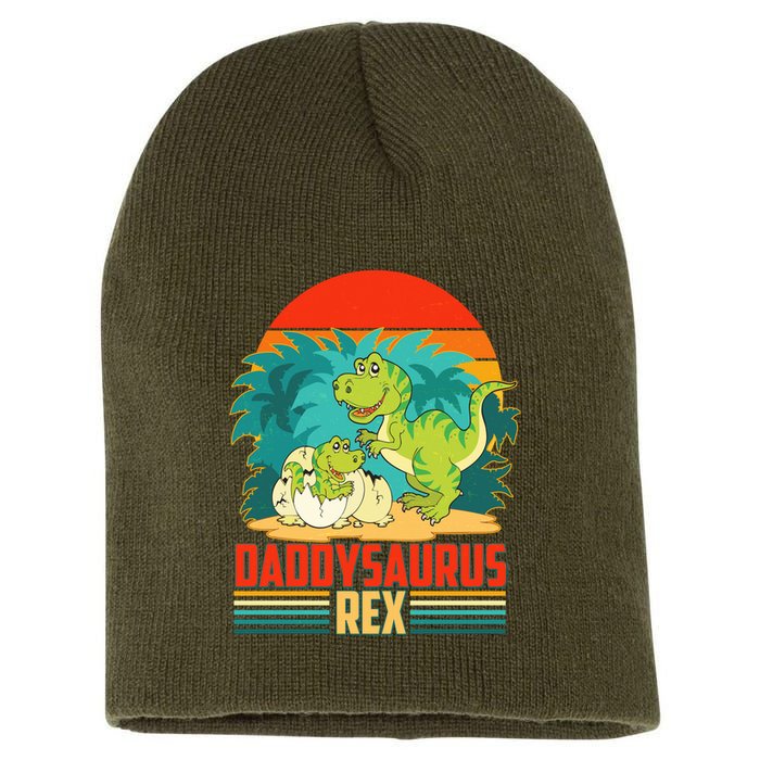 Funny Cute Daddysaurus Rex Short Acrylic Beanie