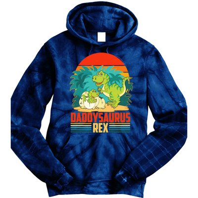 Funny Cute Daddysaurus Rex Tie Dye Hoodie