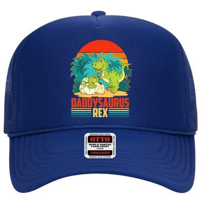 Funny Cute Daddysaurus Rex High Crown Mesh Back Trucker Hat