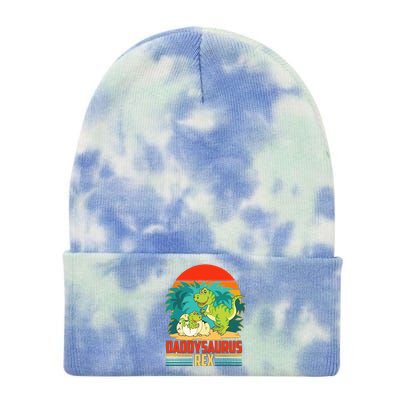 Funny Cute Daddysaurus Rex Tie Dye 12in Knit Beanie