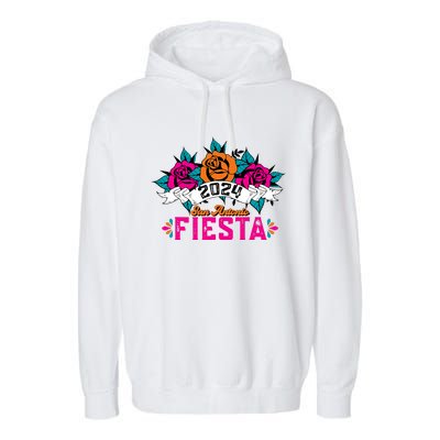 Funny Cinco De Mayo Fiesta San Antonio 2024 LetS Fiesta Garment-Dyed Fleece Hoodie