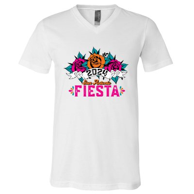 Funny Cinco De Mayo Fiesta San Antonio 2024 LetS Fiesta V-Neck T-Shirt