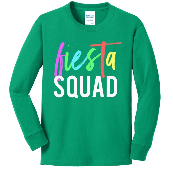 Funny Cinco De Mayo Fiesta Squad Design For Parties Kids Long Sleeve Shirt