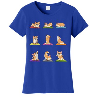 Funny Corgi Dogs Yoga Asana Poses Meditation Lovers Masters Gift Women's T-Shirt