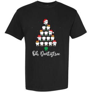 Funny Christmas Dentist Tree Dental Oh Dentistree Tooth Tree Garment-Dyed Heavyweight T-Shirt