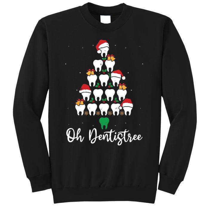 Funny Christmas Dentist Tree Dental Oh Dentistree Tooth Tree Sweatshirt