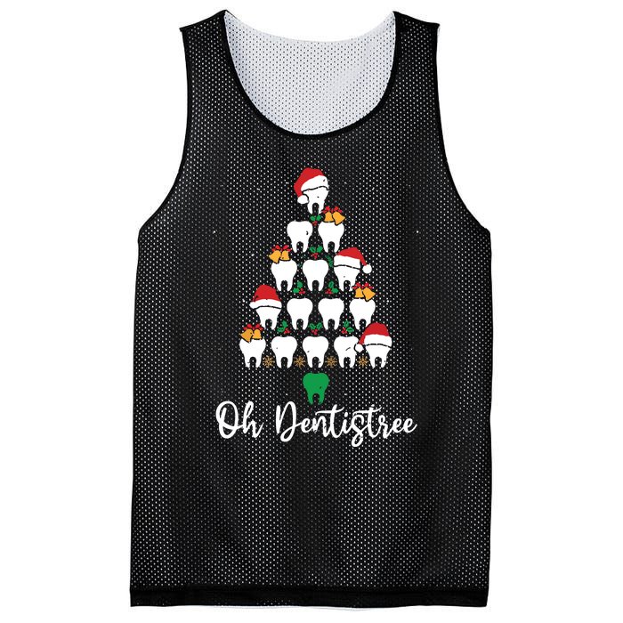 Funny Christmas Dentist Tree Dental Oh Dentistree Tooth Tree Mesh Reversible Basketball Jersey Tank