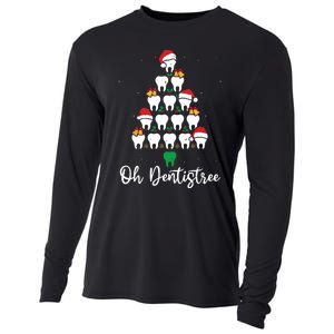 Funny Christmas Dentist Tree Dental Oh Dentistree Tooth Tree Cooling Performance Long Sleeve Crew