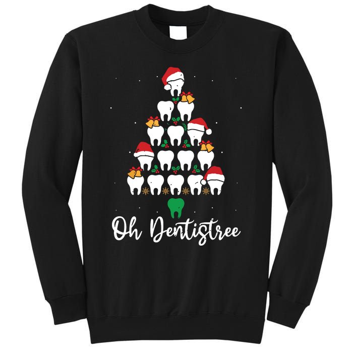 Funny Christmas Dentist Tree Dental Oh Dentistree Tooth Tree Tall Sweatshirt