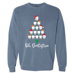 Funny Christmas Dentist Tree Dental Oh Dentistree Tooth Tree Garment-Dyed Sweatshirt