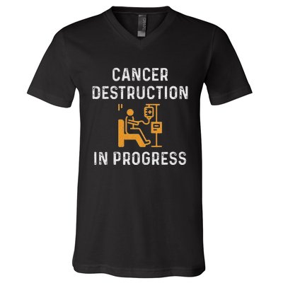 Fighting Cancer Destruction In Progress V-Neck T-Shirt