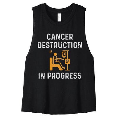 Fighting Cancer Destruction In Progress Women's Racerback Cropped Tank