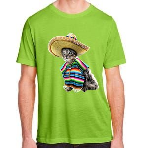 Funny Cinco De Mayo Cat Sombrero Poncho Party Gift Adult ChromaSoft Performance T-Shirt