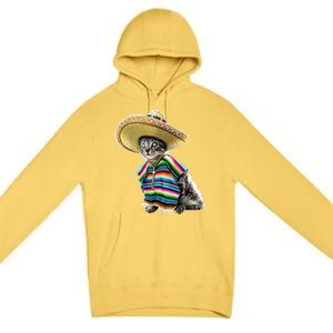 Funny Cinco De Mayo Cat Sombrero Poncho Party Gift Premium Pullover Hoodie