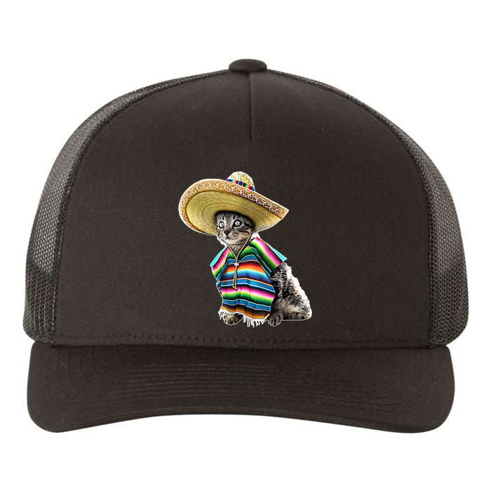 Funny Cinco De Mayo Cat Sombrero Poncho Party Gift Yupoong Adult 5-Panel Trucker Hat