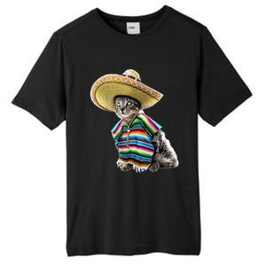 Funny Cinco De Mayo Cat Sombrero Poncho Party Gift Tall Fusion ChromaSoft Performance T-Shirt