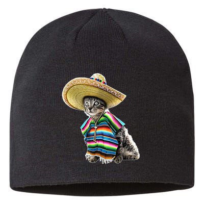 Funny Cinco De Mayo Cat Sombrero Poncho Party Gift Sustainable Beanie