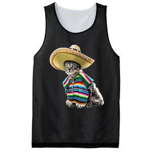 Funny Cinco De Mayo Cat Sombrero Poncho Party Gift Mesh Reversible Basketball Jersey Tank