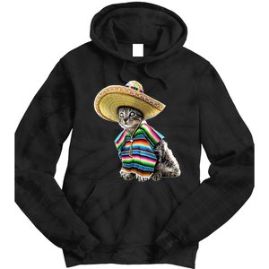 Funny Cinco De Mayo Cat Sombrero Poncho Party Gift Tie Dye Hoodie