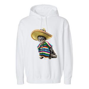 Funny Cinco De Mayo Cat Sombrero Poncho Party Gift Garment-Dyed Fleece Hoodie