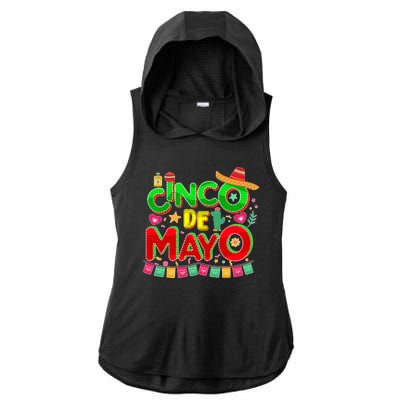 Festive Cinco De Mayo Ladies PosiCharge Tri-Blend Wicking Draft Hoodie Tank