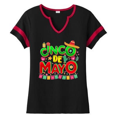 Festive Cinco De Mayo Ladies Halftime Notch Neck Tee