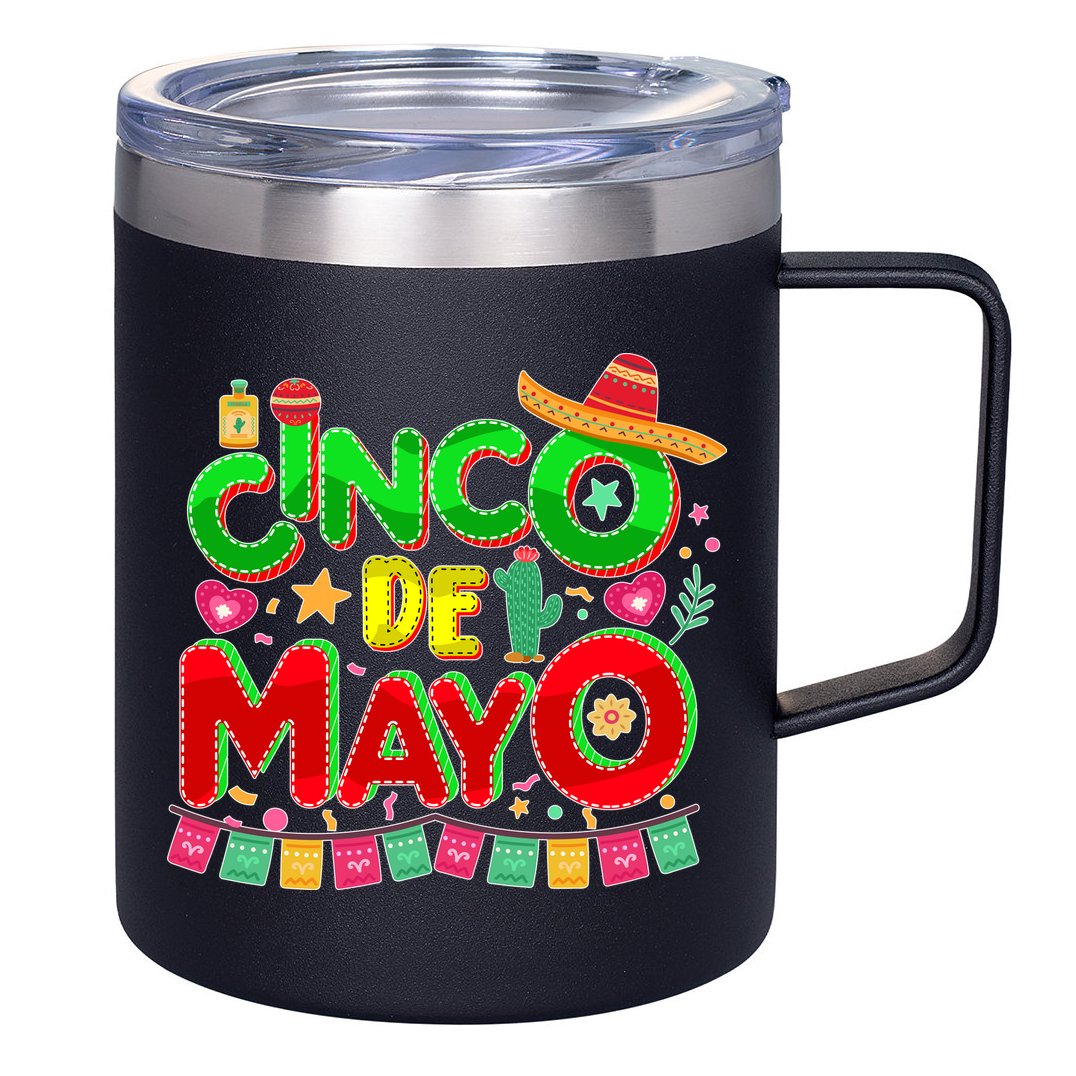 Festive Cinco De Mayo 12oz Stainless Steel Coffee Mug