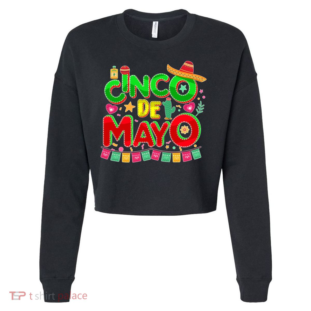 Festive Cinco De Mayo Cropped Pullover Crew