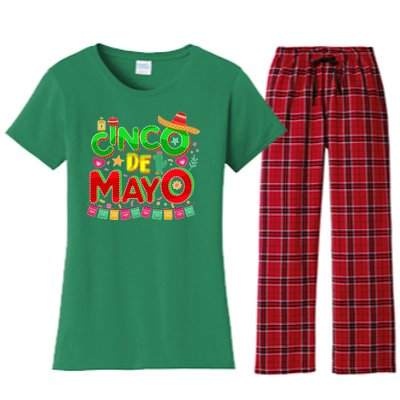 Festive Cinco De Mayo Women's Flannel Pajama Set