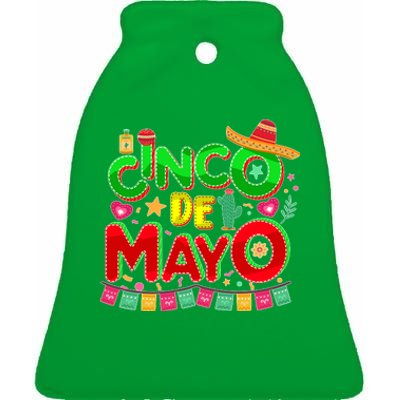 Festive Cinco De Mayo Ceramic Bell Ornament