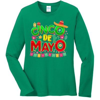 Festive Cinco De Mayo Ladies Long Sleeve Shirt