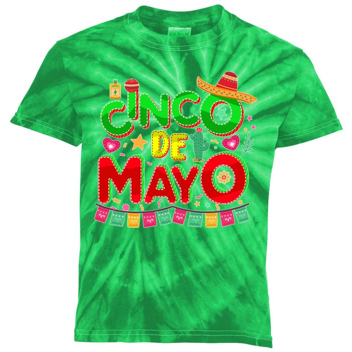 Festive Cinco De Mayo Kids Tie-Dye T-Shirt