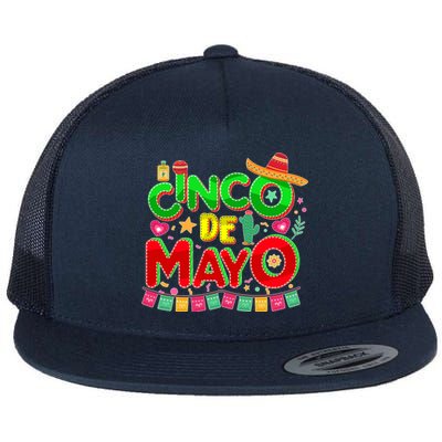 Festive Cinco De Mayo Flat Bill Trucker Hat