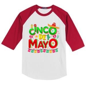 Festive Cinco De Mayo Kids Colorblock Raglan Jersey