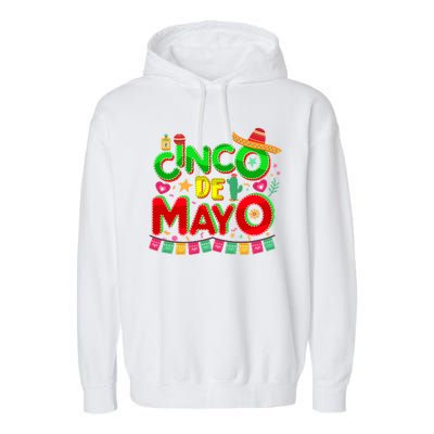 Festive Cinco De Mayo Garment-Dyed Fleece Hoodie