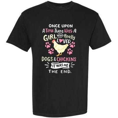 Funny Chicken Dog Lover For Women Girl Farmer Garment-Dyed Heavyweight T-Shirt